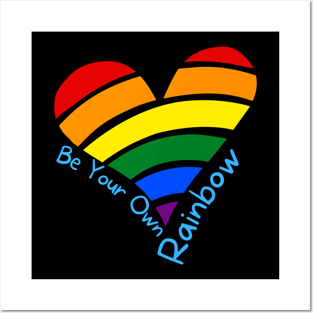 Hand Drawn Pride Rainbow Heart, Be Your Own Rainbow Wall Art by SimpleModern